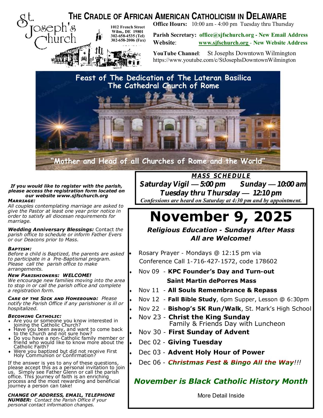 november 9, 2025 Bulletin