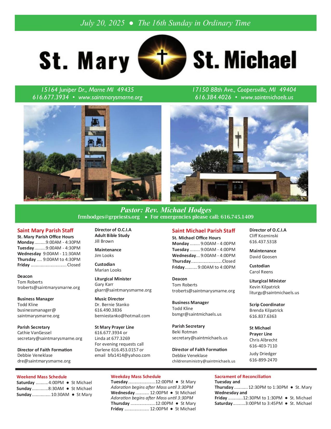 july 20, 2025 Bulletin