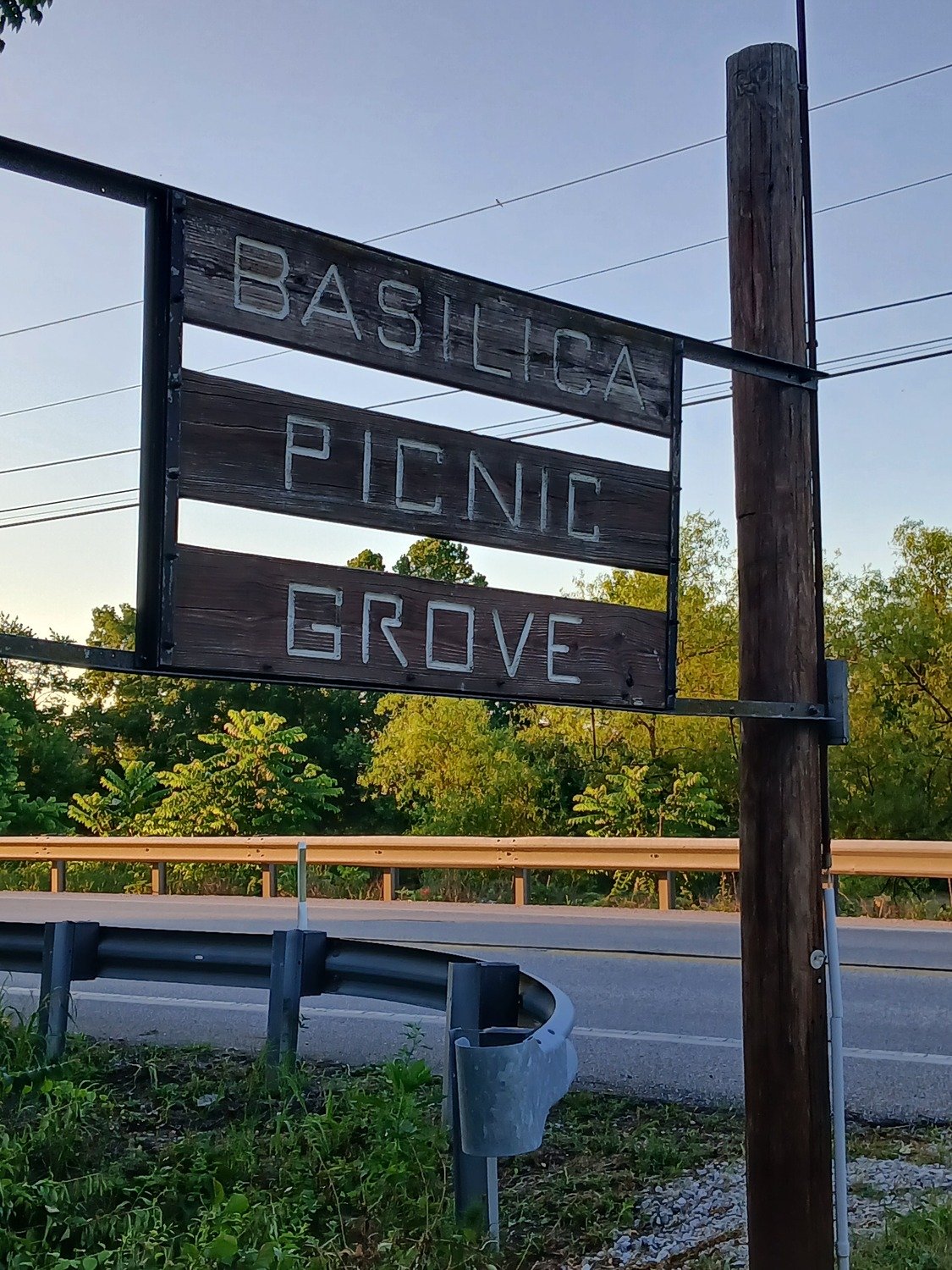Basilica Picnic Grove Sign