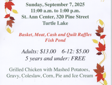 St Ann Fall Chicken Dinner  Sept 7