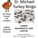 St. Michael Parish Will Host Turkey Bingo on Sunday, November 23