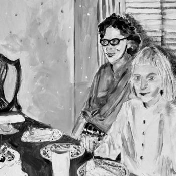 Paintings by Mary Ann Michna on display at the Saint Meinrad Archabbey Library Gallery