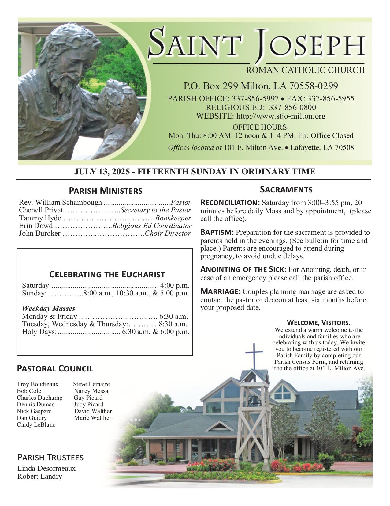 july 13, 2025 Bulletin