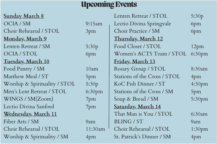 Weekly Events 3/1-7