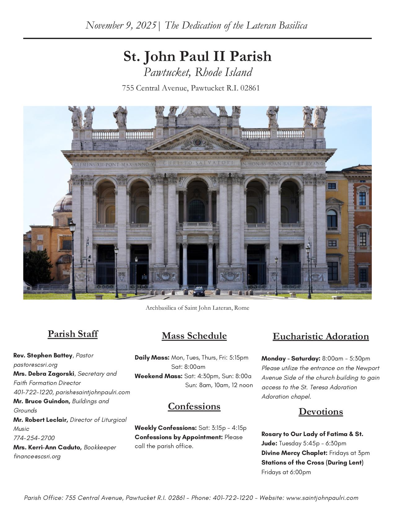 november 9, 2025 Bulletin