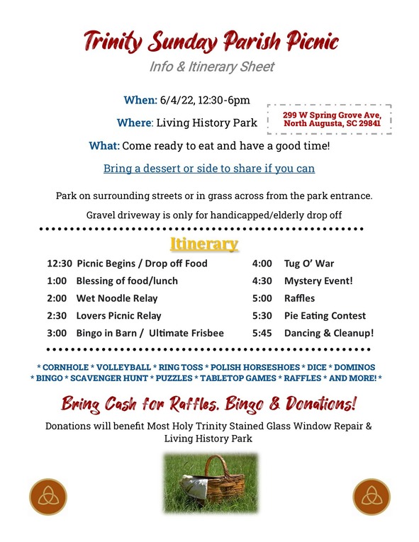 Parish Picnic Most Holy Trinity Catholic Church Augusta, GA