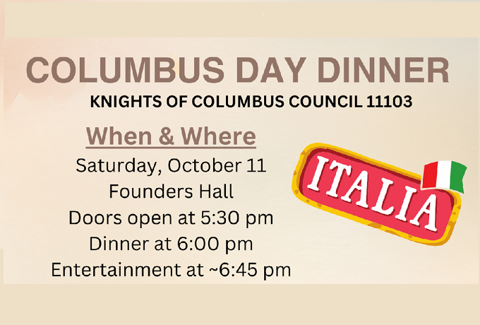 Final Call: Reserve Your Spot for the Knights of Columbus Dinner by Tuesday!