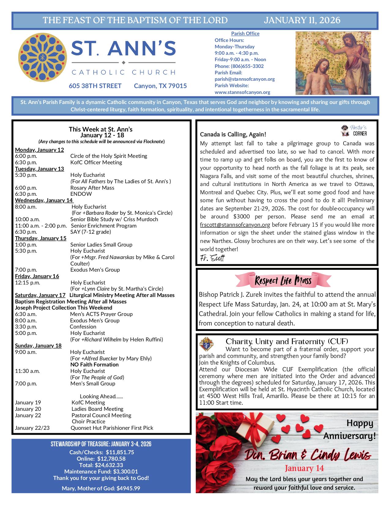 january 11, 2026 Bulletin