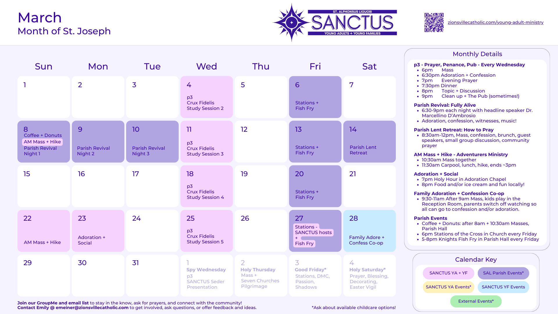 SANCTUS March 2026 Calendar