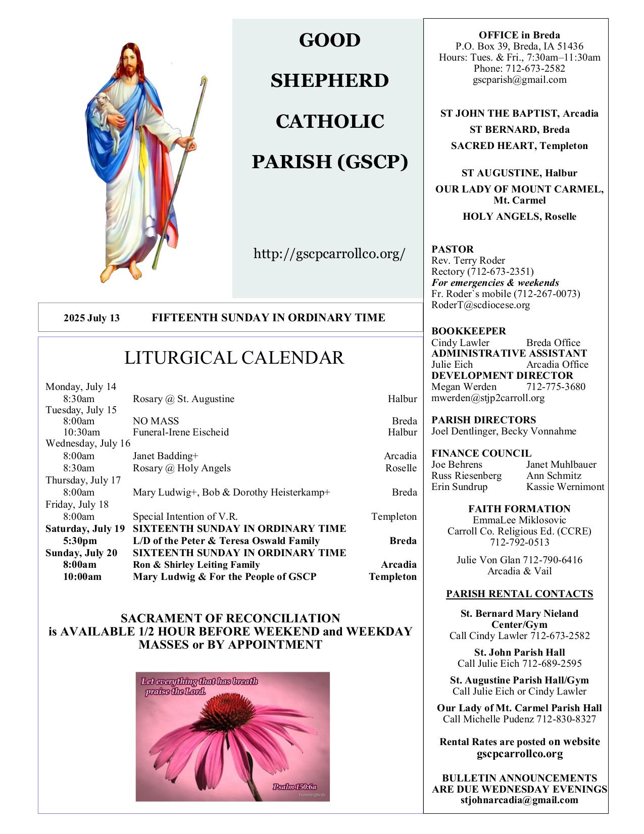 july 13, 2025 Bulletin