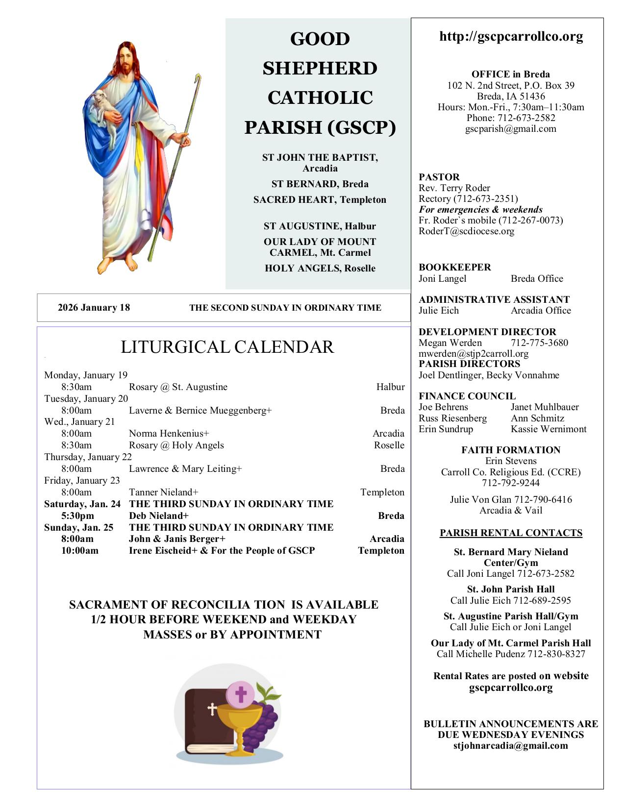 january 18, 2026 Bulletin