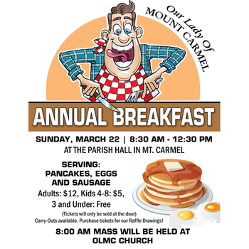 Our Lady of Mount Carmel Pancake Breakfast March 22