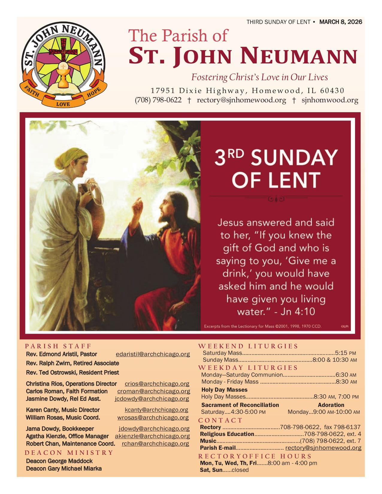 march 8, 2026 Bulletin