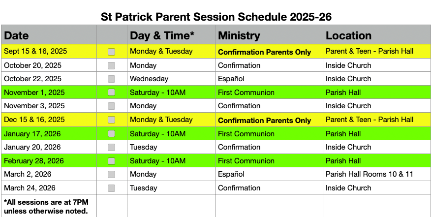 2025-26 Parent Sessions