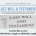 Last Will & Testament Services Saturday!