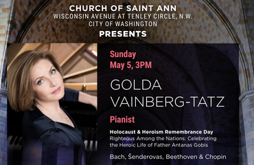 St. Ann DC Concert Series Features Golda Vainberg-Tatz on May 5!