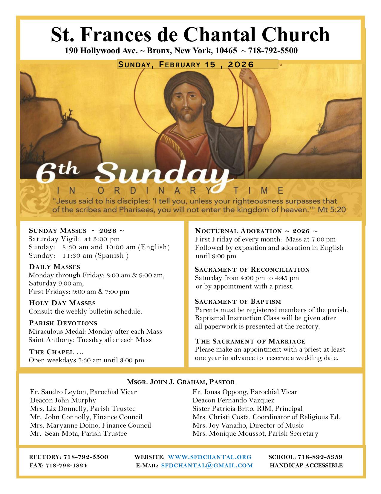 february 15, 2026 Bulletin