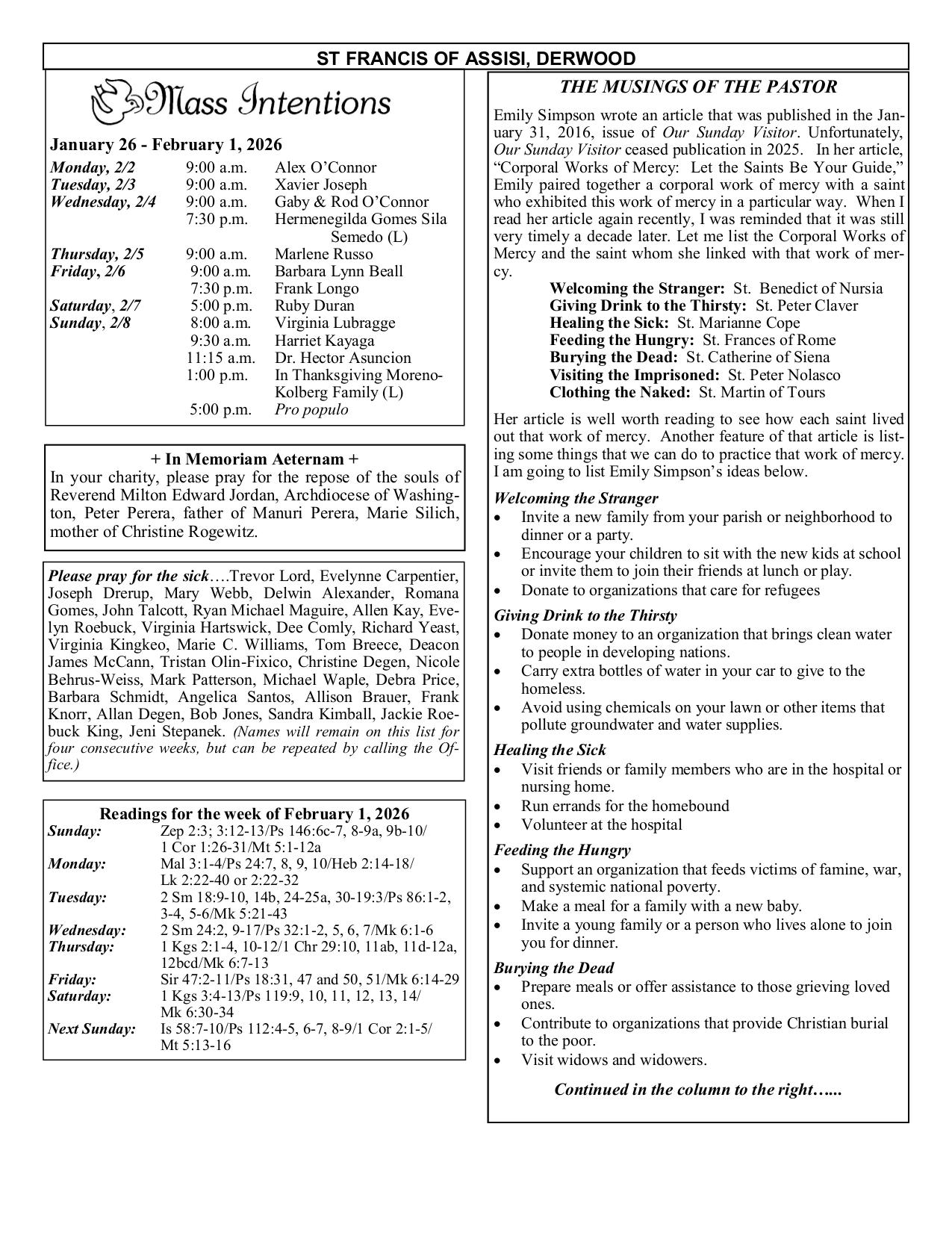 february 1, 2026 Bulletin