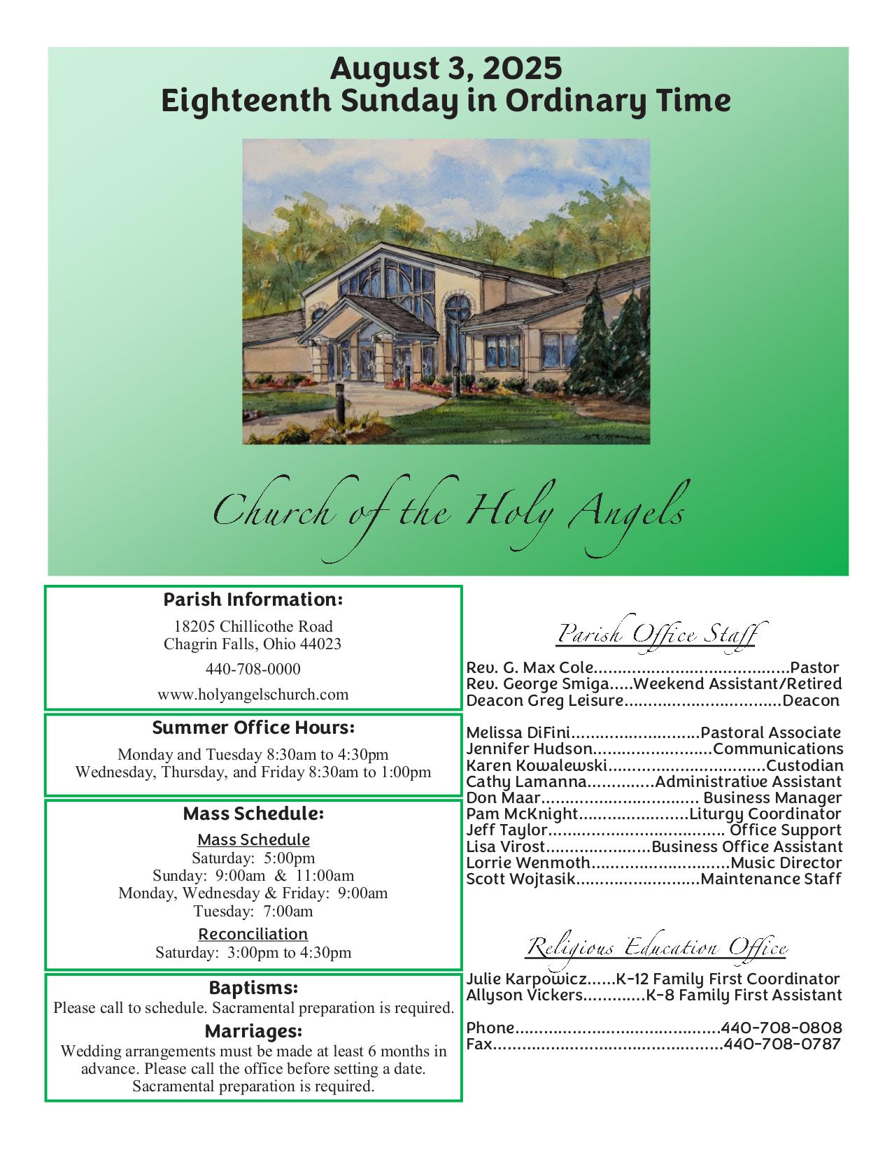 august 3, 2025 Bulletin
