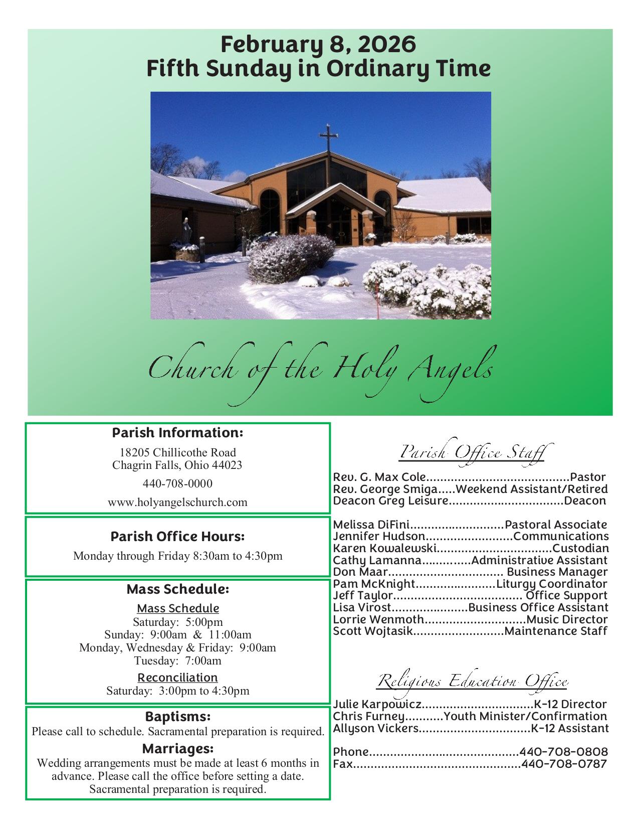 february 8, 2026 Bulletin