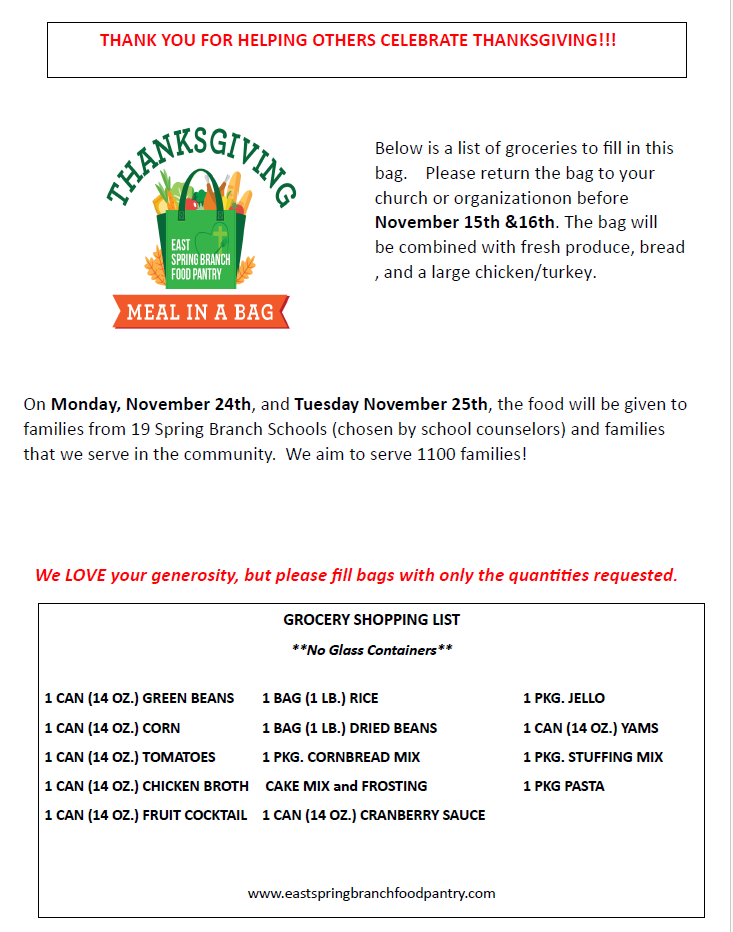 Shopping List 2025, please do not overfill bags