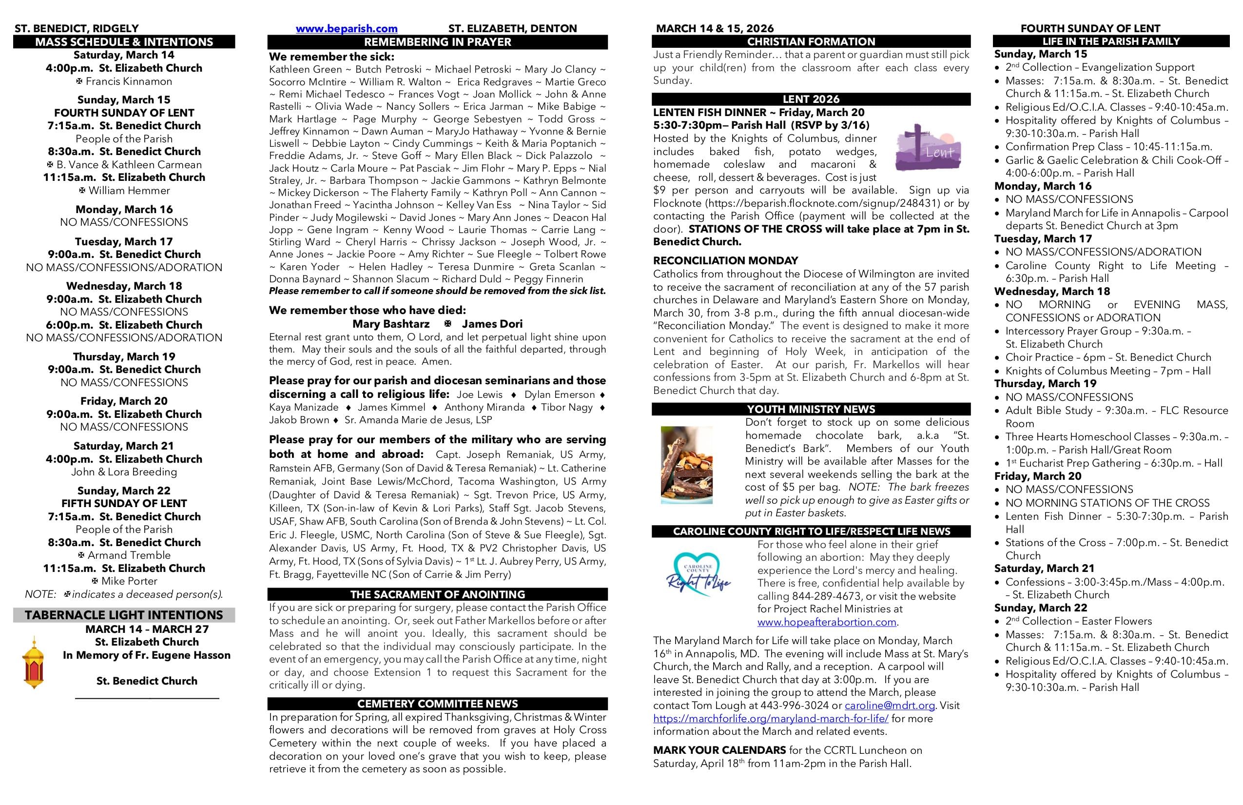 march 15, 2026 Bulletin