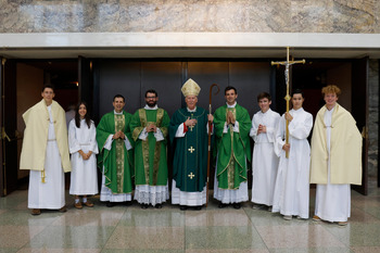 Bishop Eckman celebrates Mass at Seton LaSalle.
