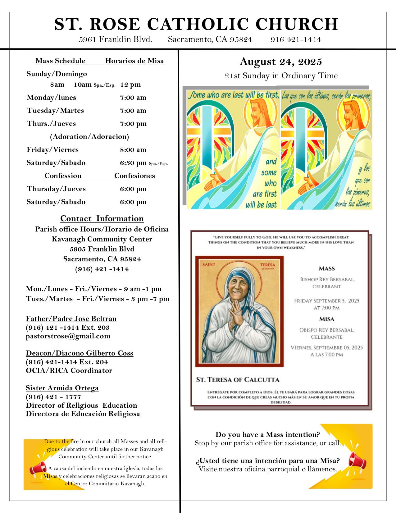 august 24, 2025 Bulletin