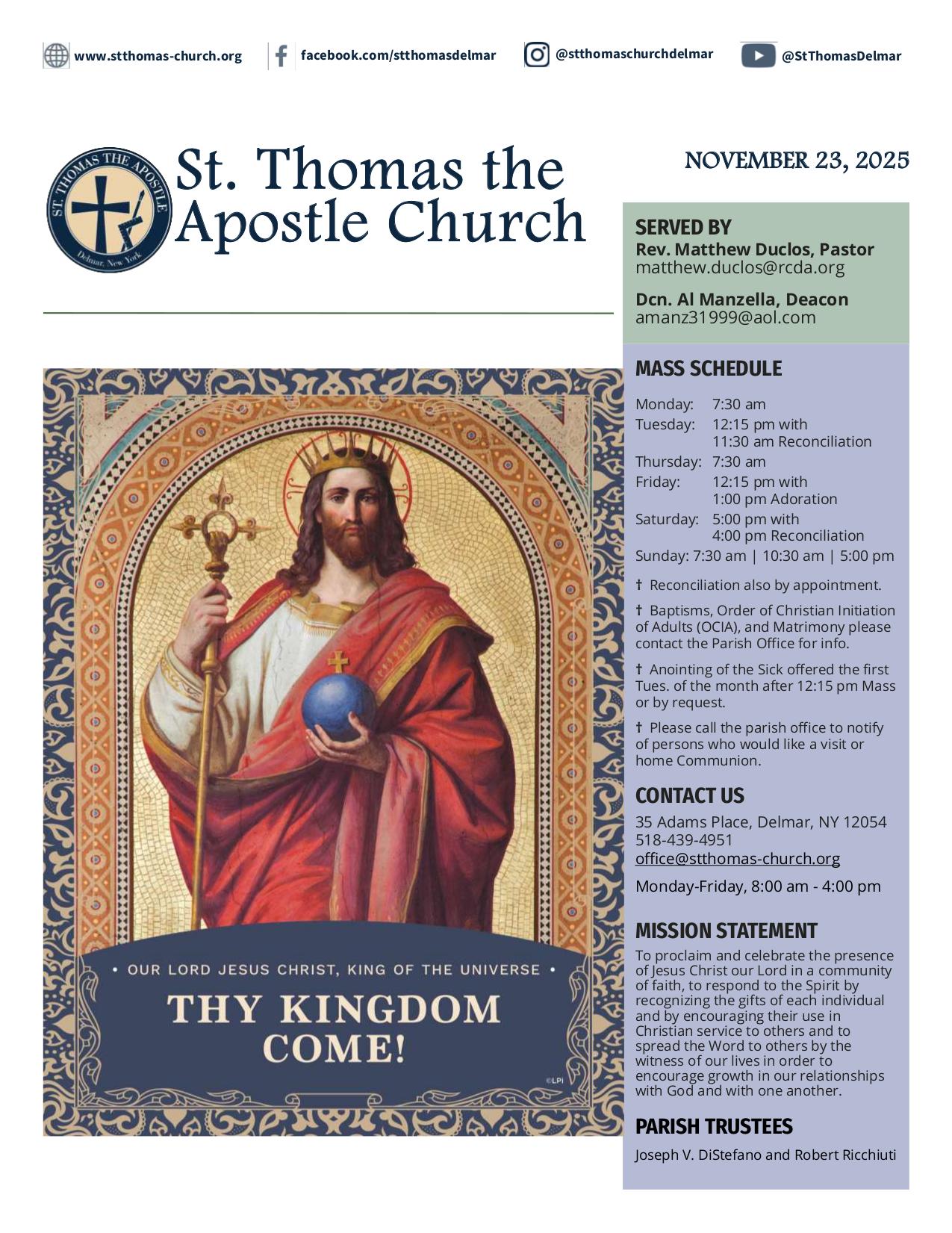 november 23, 2025 Bulletin