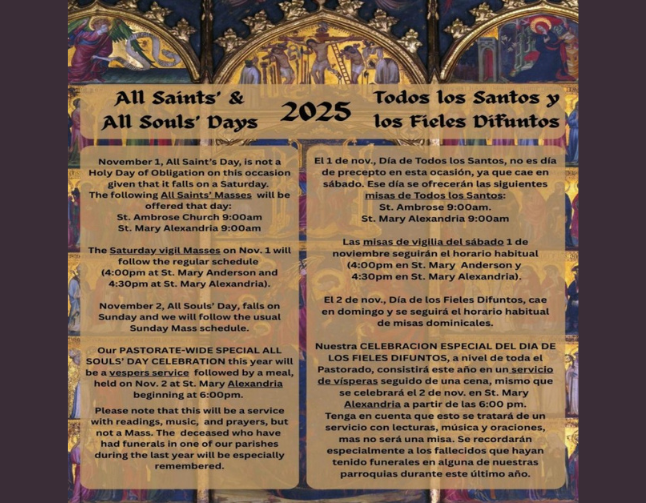All Saints Day & All Souls Day - 2025