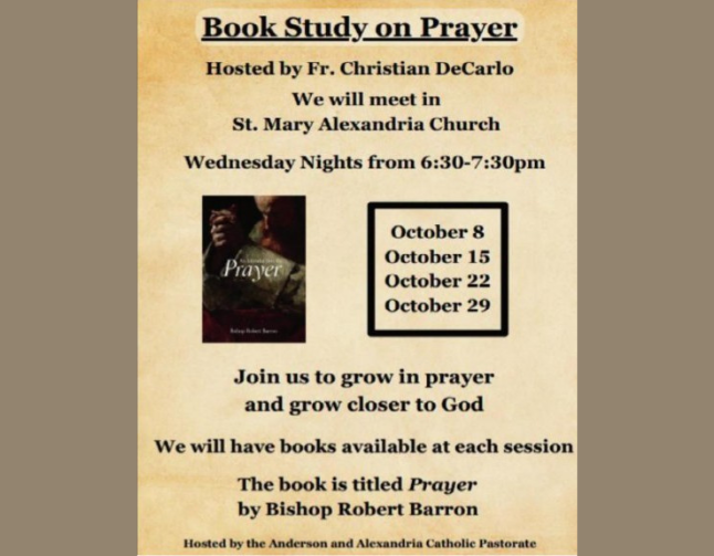 Book Study on Prayer with Fr. DeCarlo at St. Mary Alexandria