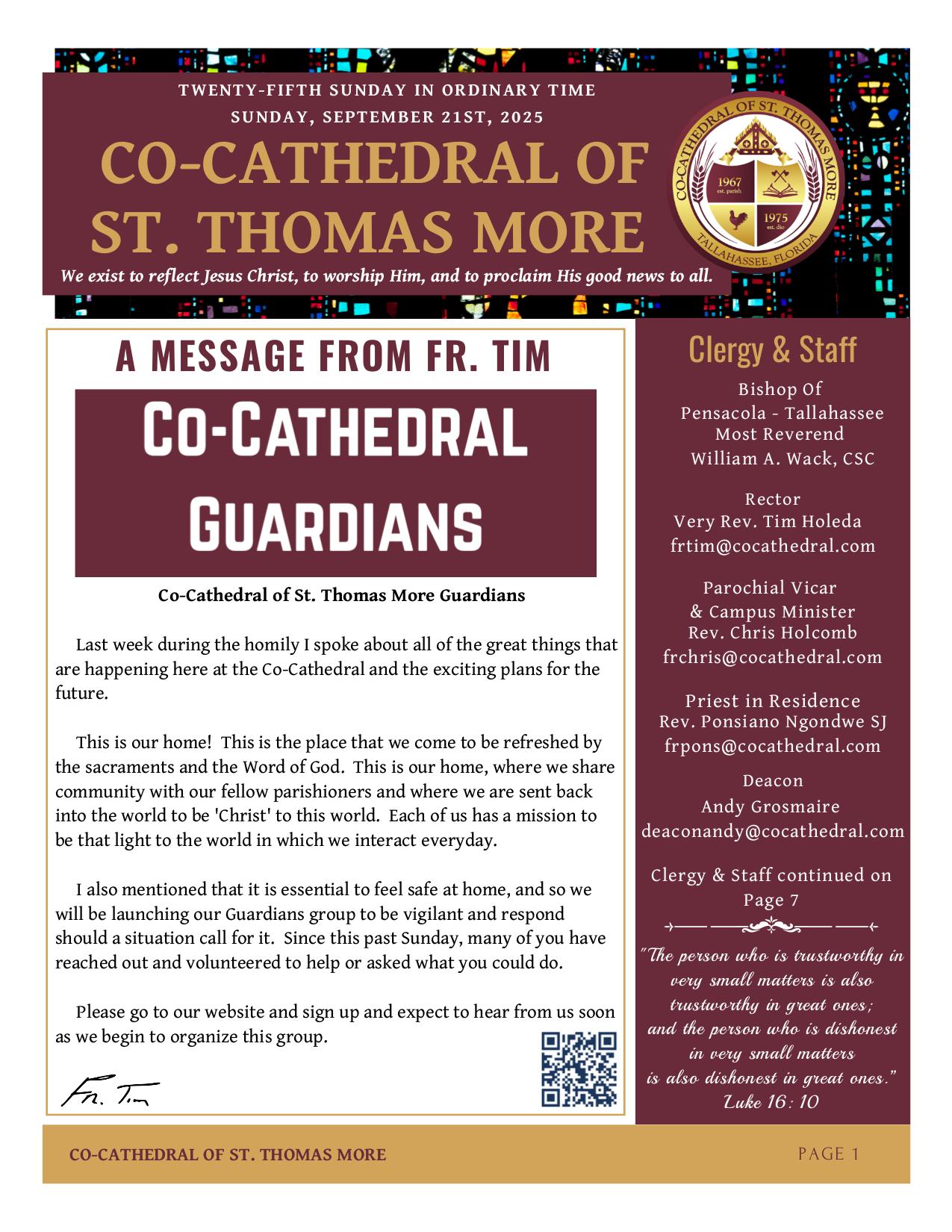 september 21, 2025 Bulletin