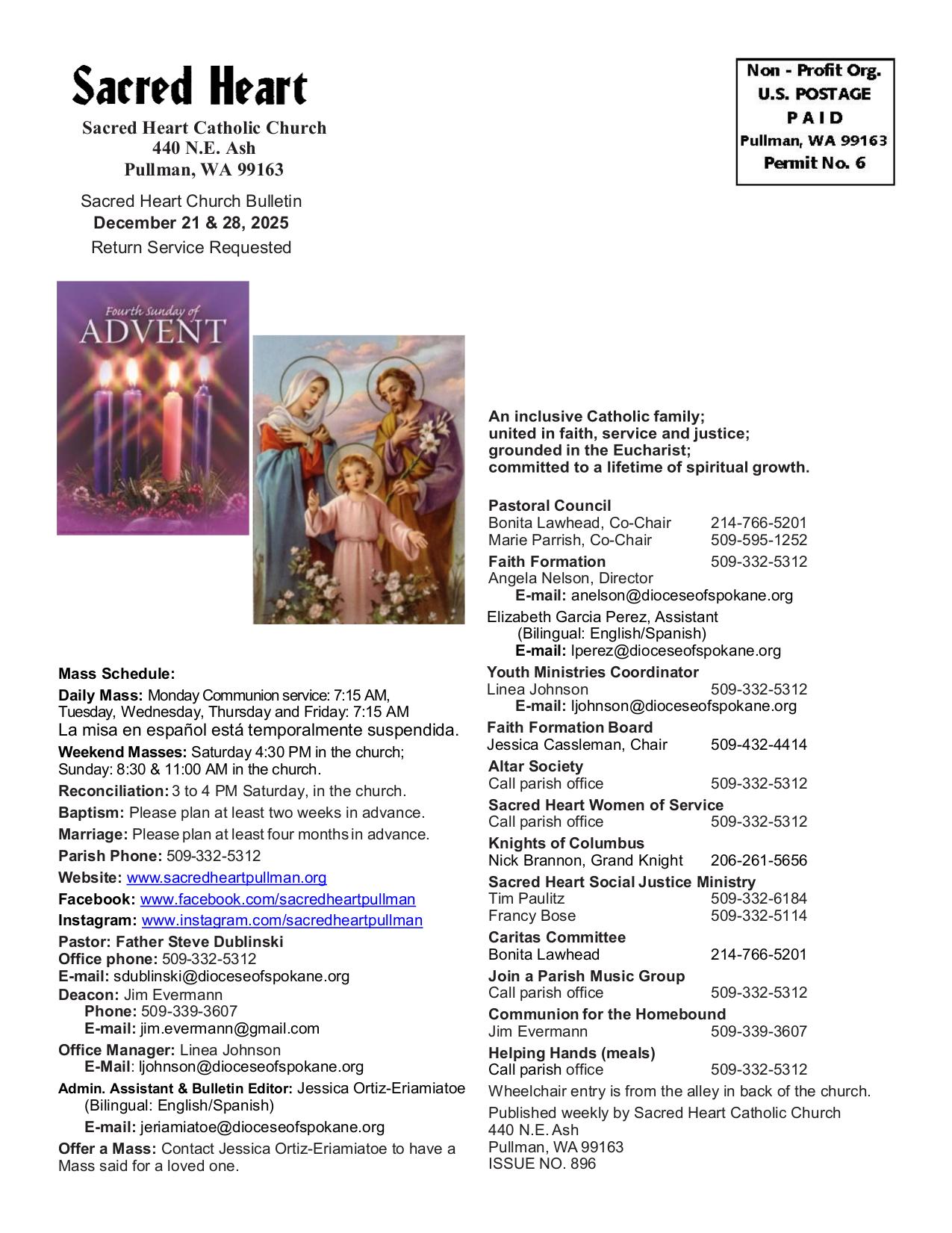 december 21, 2025 Bulletin