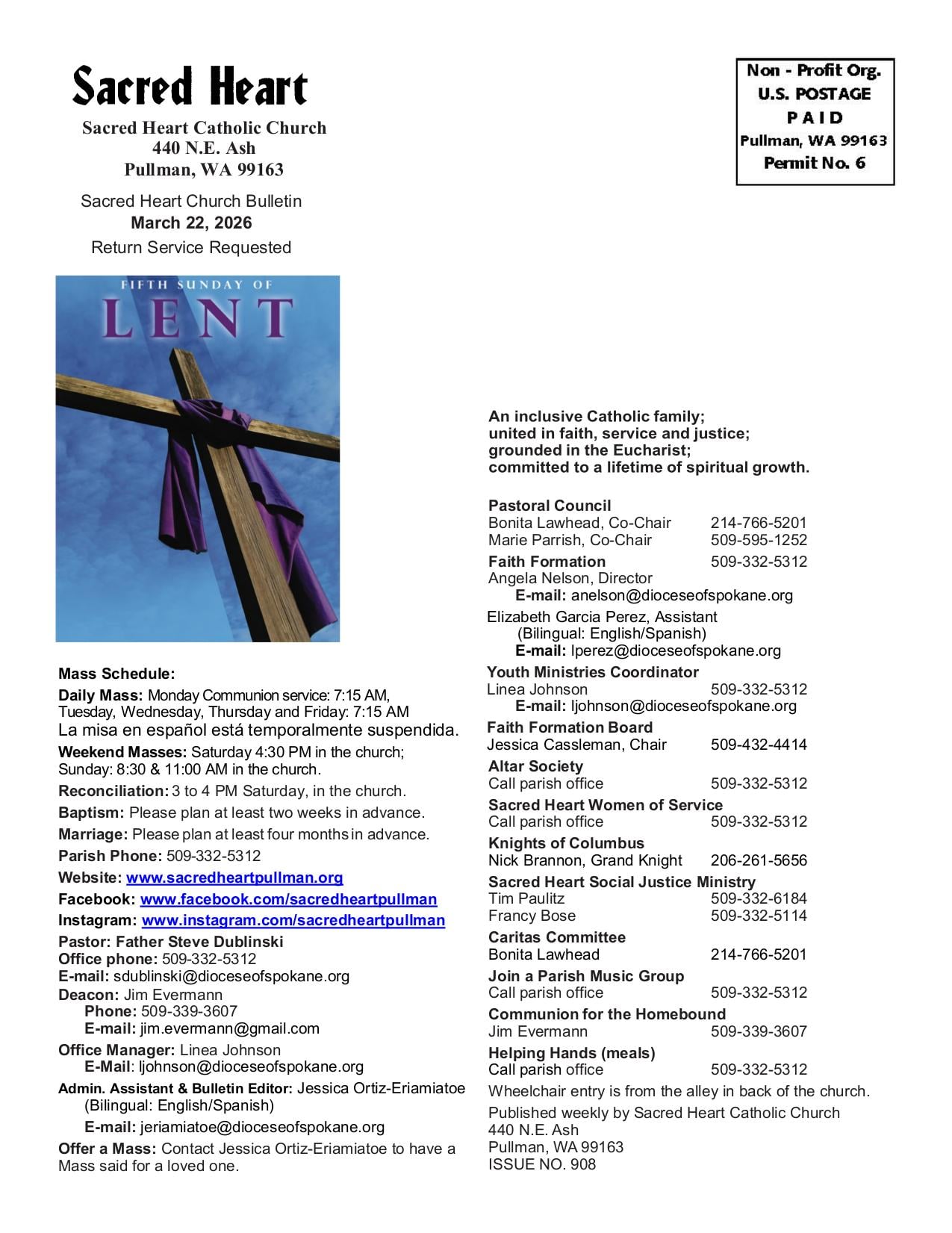 march 22, 2026 Bulletin