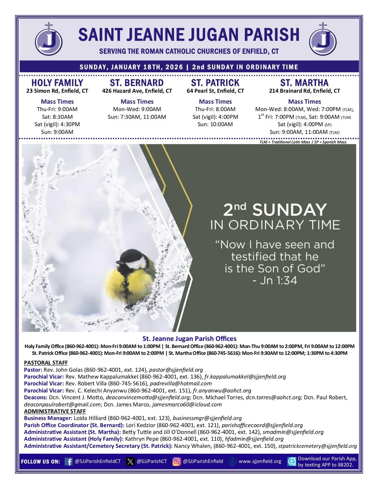 january 18, 2026 Bulletin