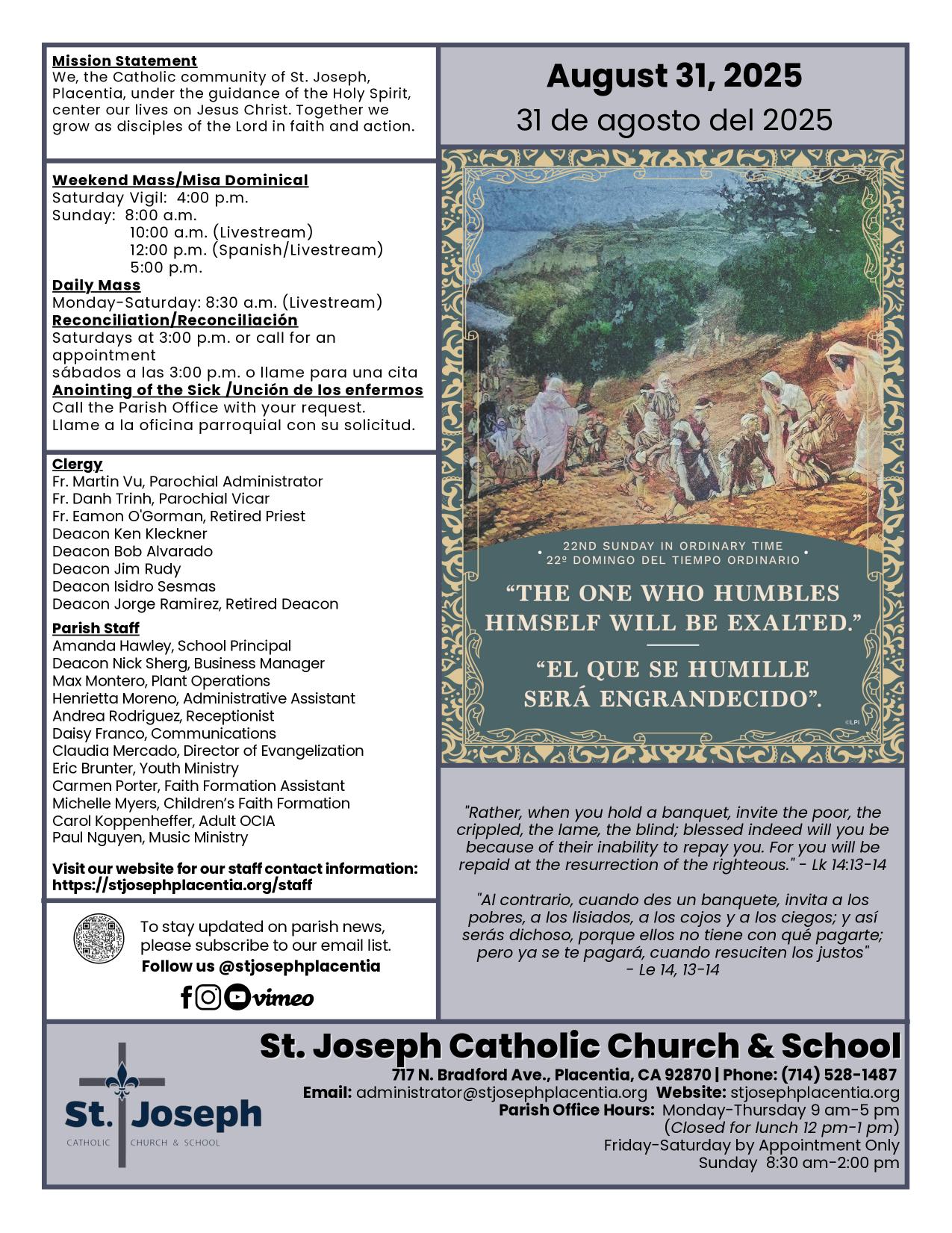 august 31, 2025 Bulletin