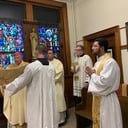 Former school classroom repurposed into a chapel