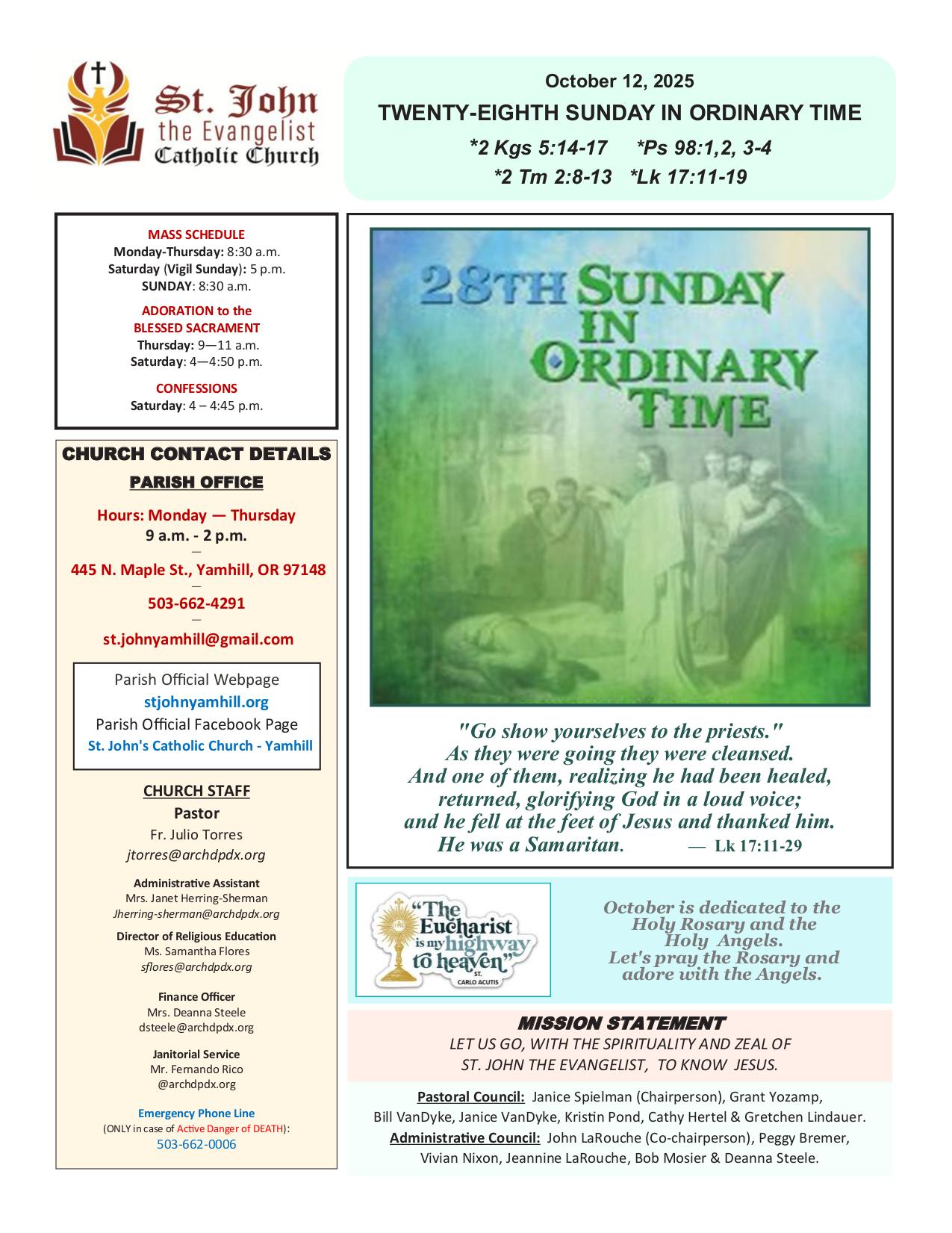 october 12, 2025 Bulletin