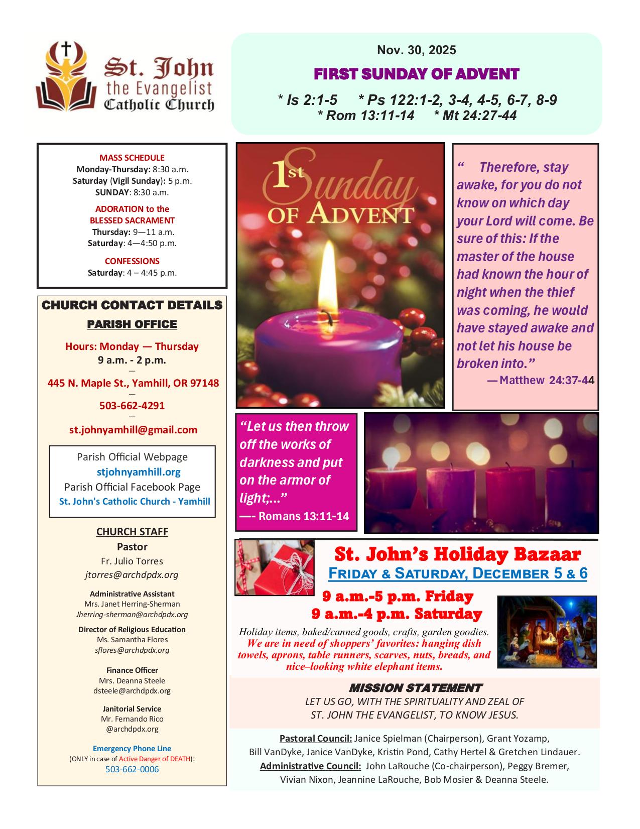 november 30, 2025 Bulletin