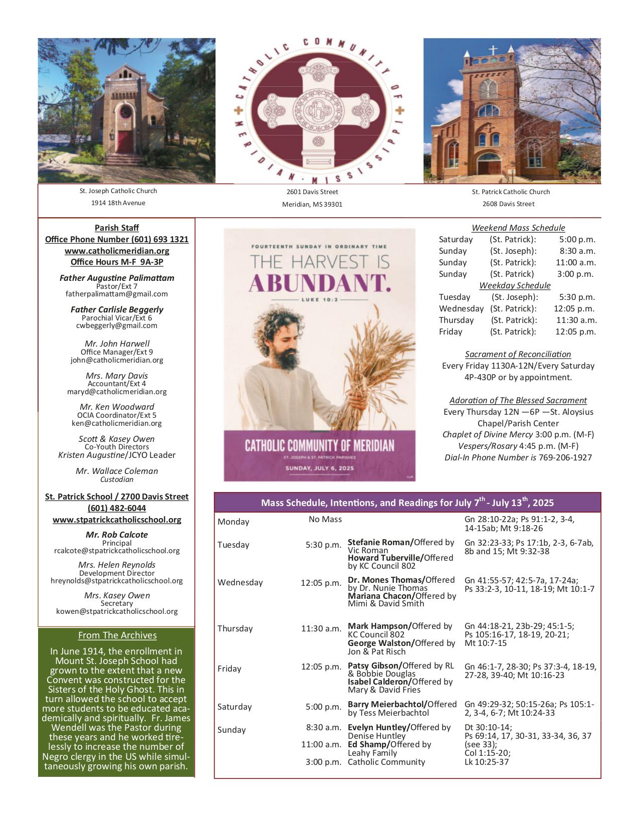 july 6, 2025 Bulletin