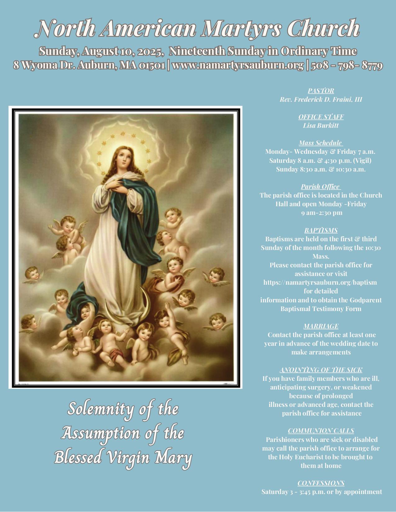 august 10, 2025 Bulletin