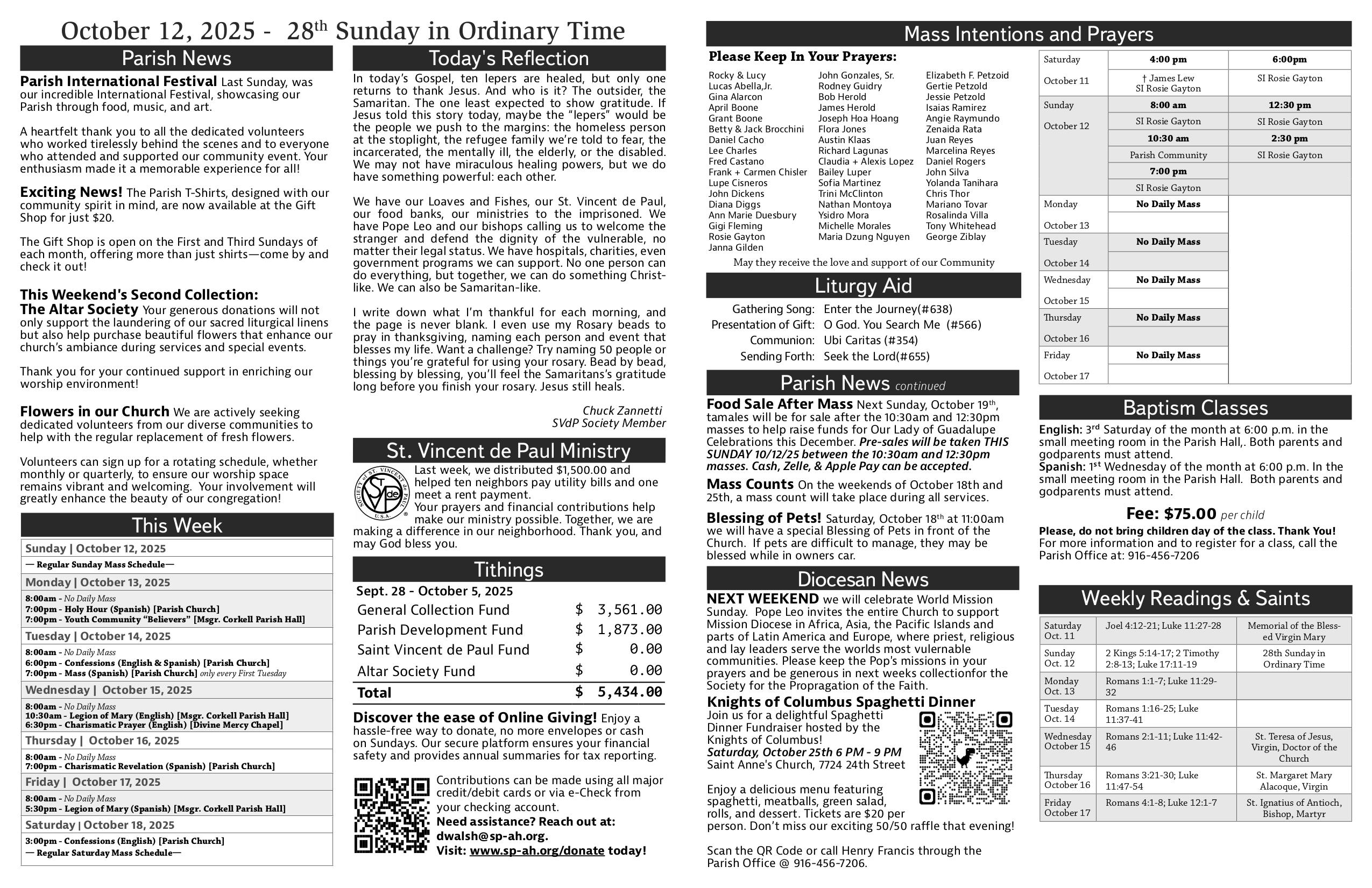 october 12, 2025 Bulletin