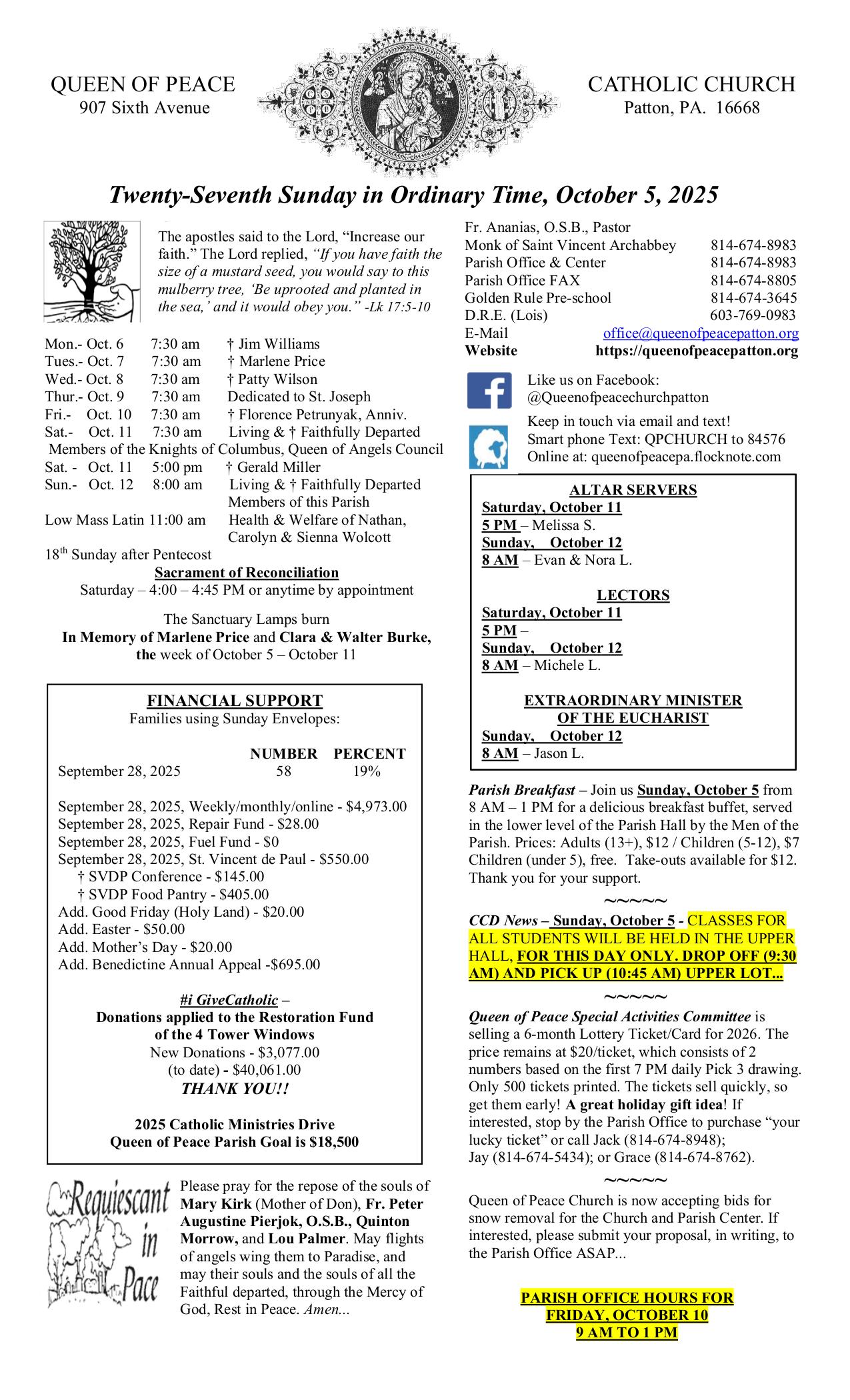 october 5, 2025 Bulletin