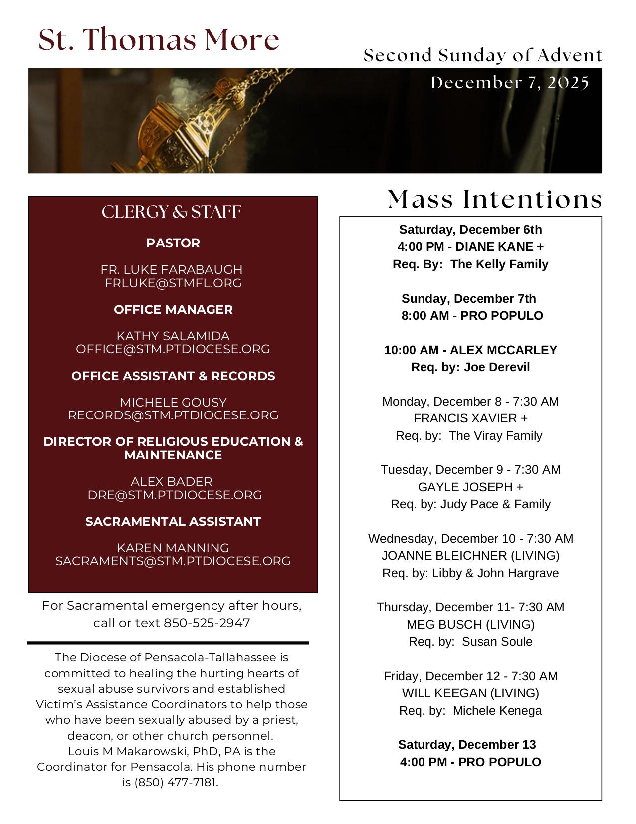 december 7, 2025 Bulletin