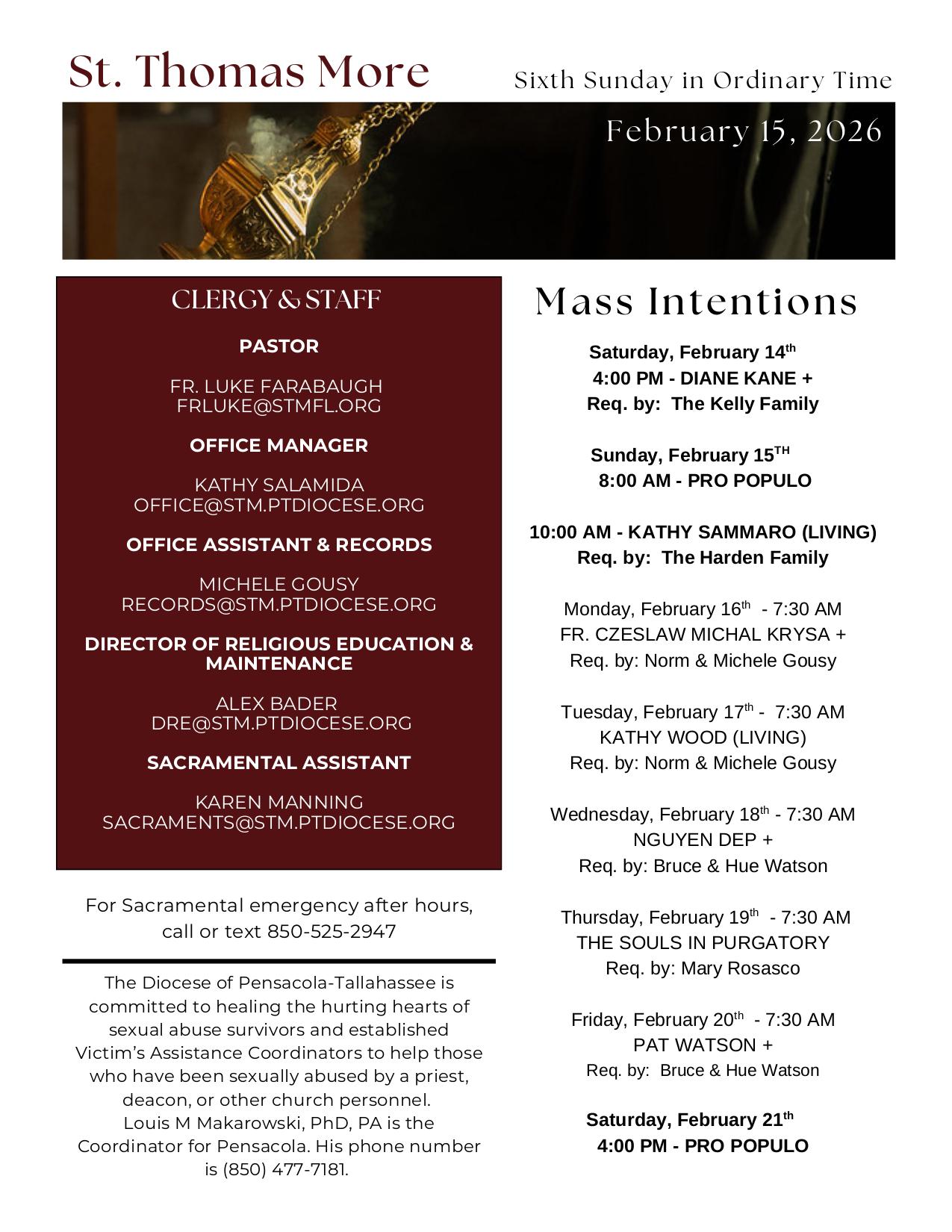 february 15, 2026 Bulletin