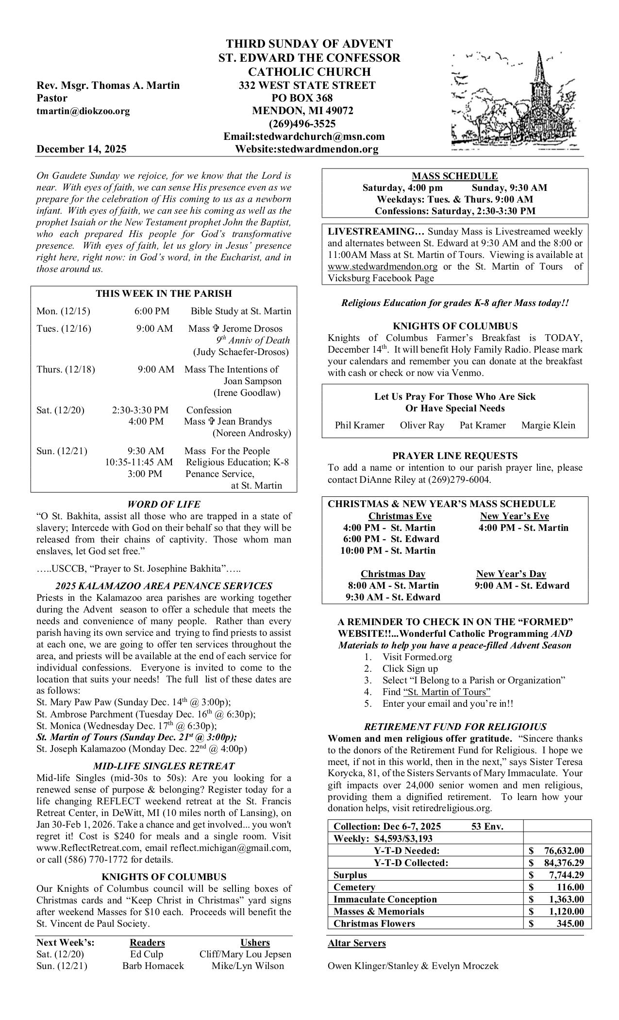 december 14, 2025 Bulletin