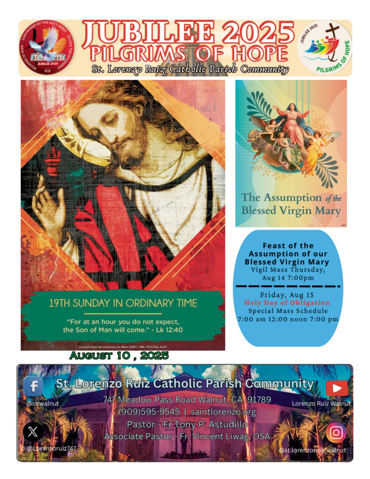 august 10, 2025 Bulletin