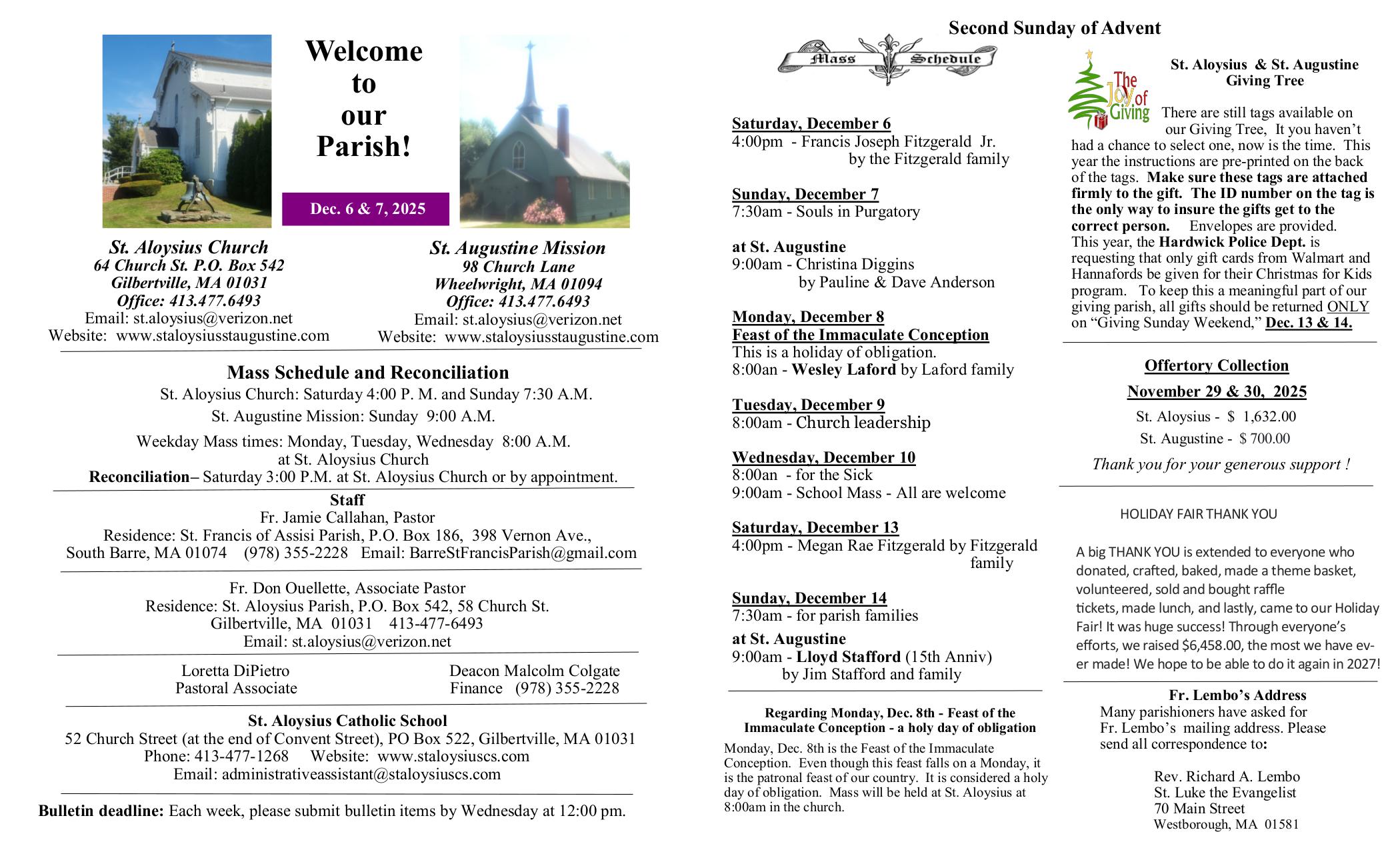 december 6, 2025 Bulletin