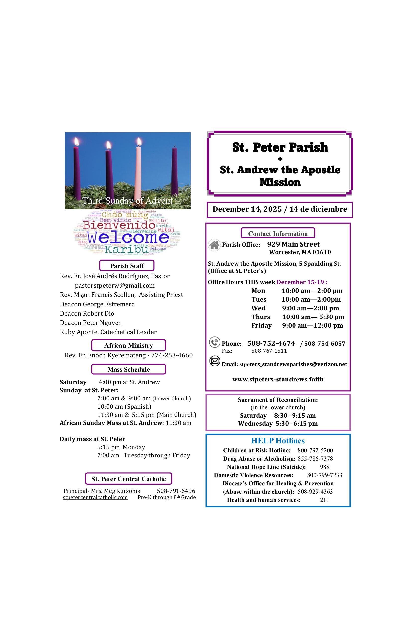 december 14, 2025 Bulletin