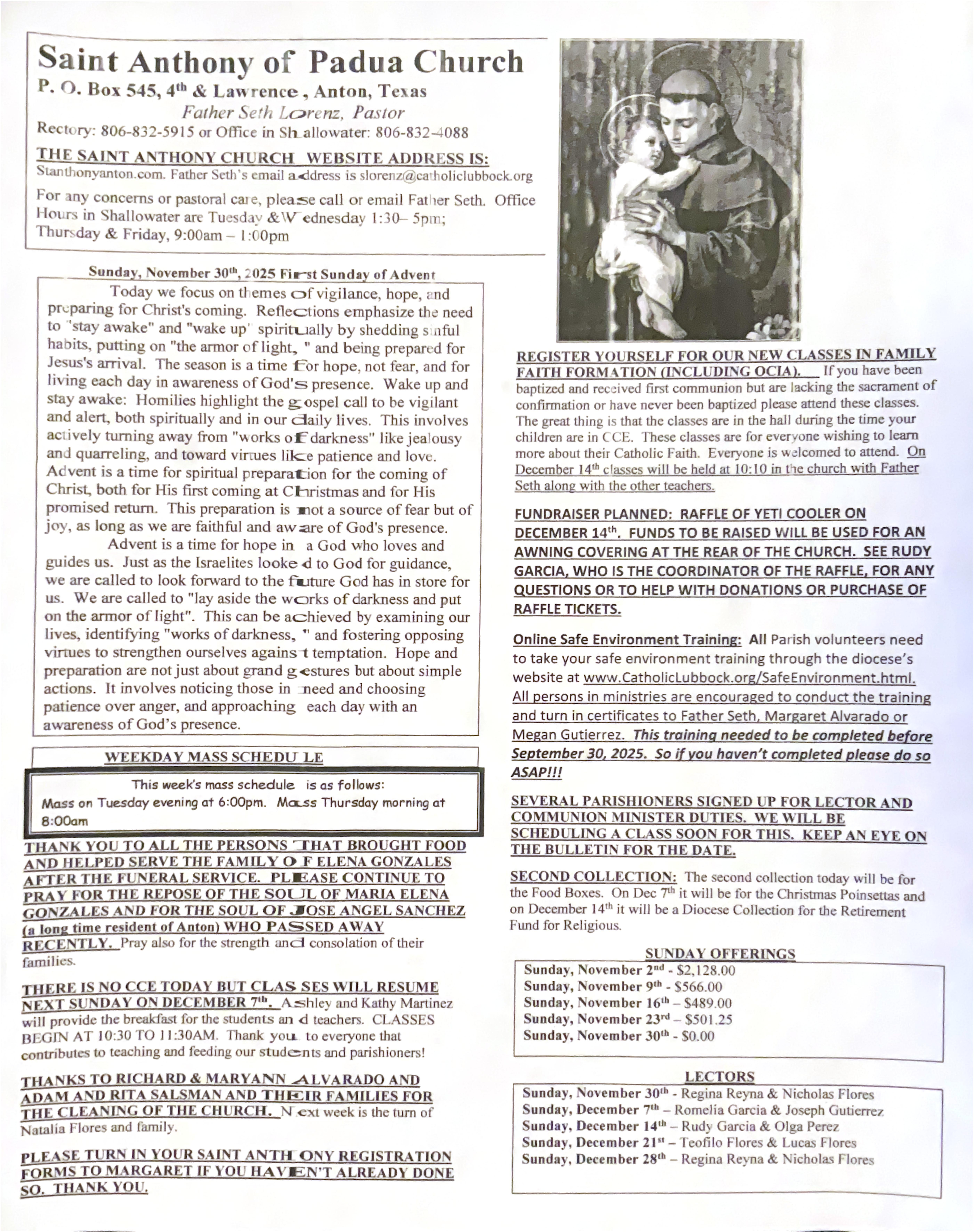 november 30, 2025 Bulletin